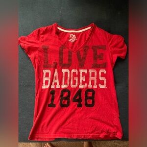 Wisconsin badger vneck shirt